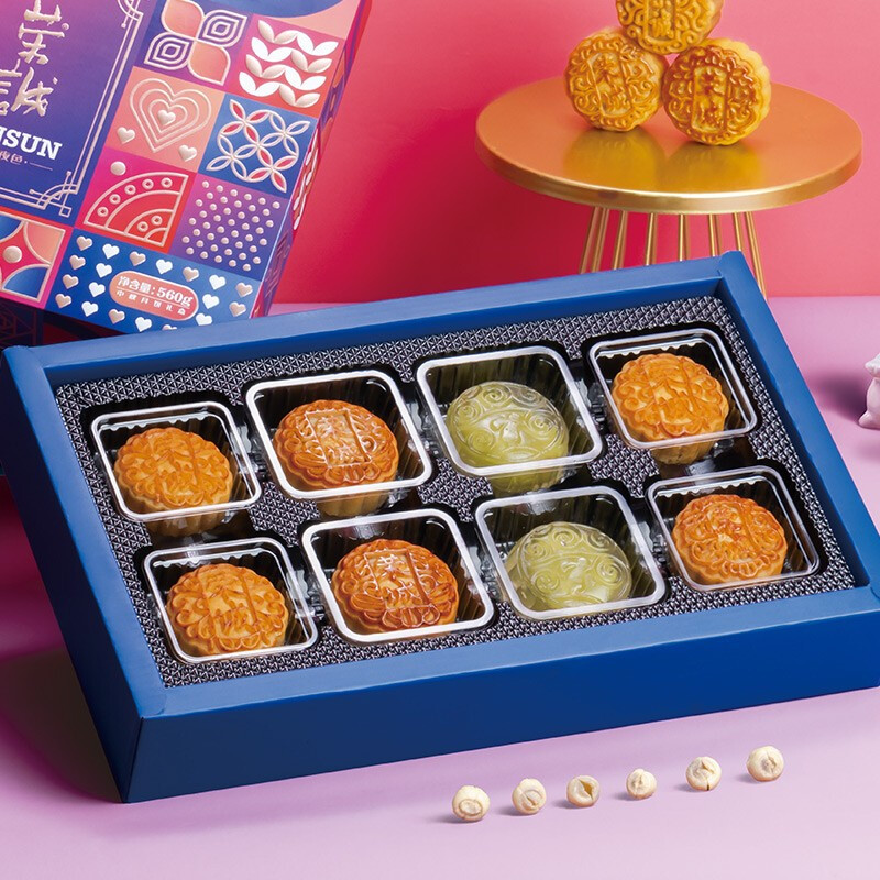 榮誠月餅 夢幻夜色 廣式月餅 8餅4味 560g 禮盒裝包裝禮盒產(chǎn)品包裝創(chuàng)意設(shè)計欣賞(圖3)