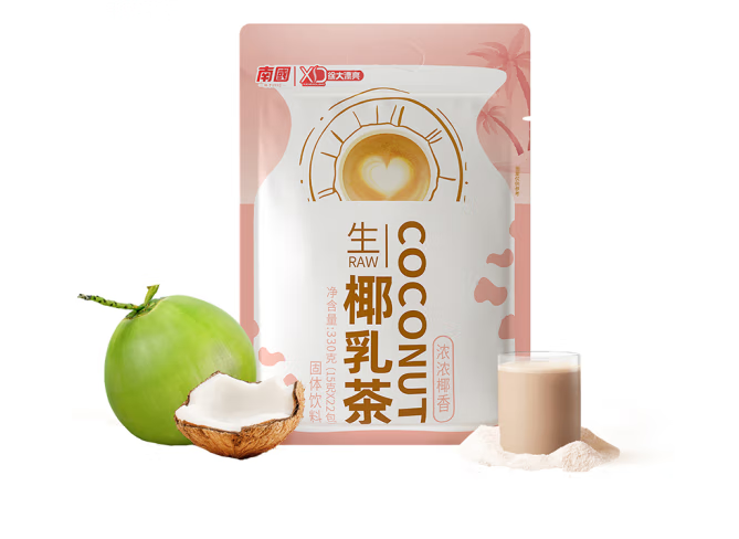 生椰乳茶的包裝袋設(shè)計作品欣賞(圖1)