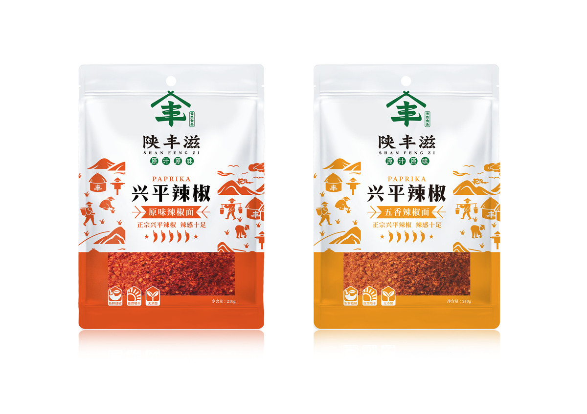 五香辣椒面包裝袋設(shè)計欣賞(圖1)