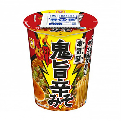 小丸認(rèn)真盛鬼旨辣醬東洋水產(chǎn)面類包裝設(shè)計(jì)(圖1)