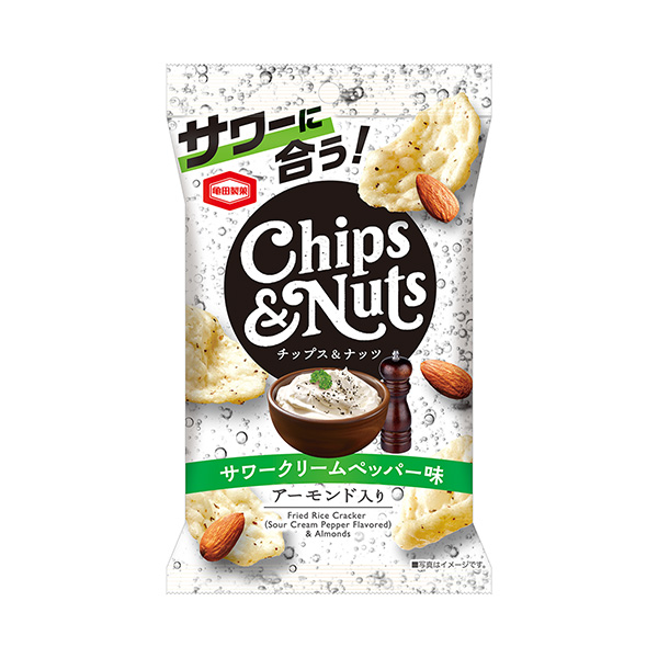 包裝設(shè)計欣賞CHIPS&NUTS ＜酸奶油胡椒味＞ (龜田制果) 2024年12月9日發(fā)售(圖1)