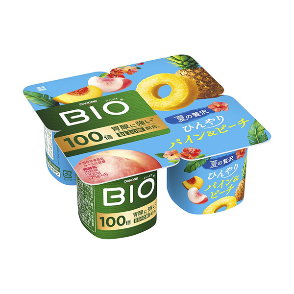 包裝設(shè)計(jì)欣賞達(dá)能酸奶＜冰鎮(zhèn)木瓜蛋白酶&水蜜桃＞ (達(dá)能日本) (圖1)